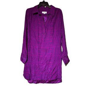 Britt Ryan Geometric Print Silk Sheath Dress Multicolor Size M